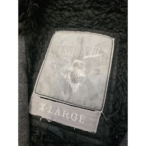 Fox Hoodie Men’s XL Sasquatch Full Zip Sweatshirt Gray Faux Fur Lined Racing - Picture 4 of 5